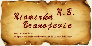 Miomirka Branojević vizit kartica